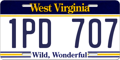 WV license plate 1PD707