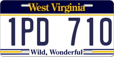 WV license plate 1PD710