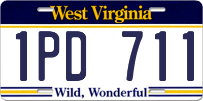 WV license plate 1PD711