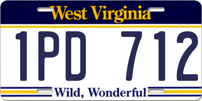 WV license plate 1PD712
