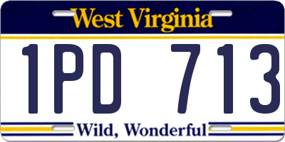 WV license plate 1PD713