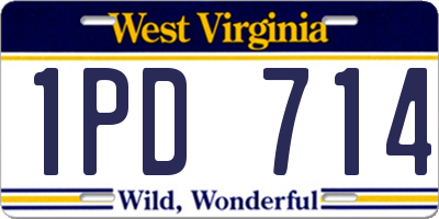 WV license plate 1PD714