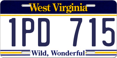 WV license plate 1PD715