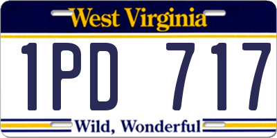 WV license plate 1PD717