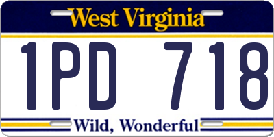 WV license plate 1PD718