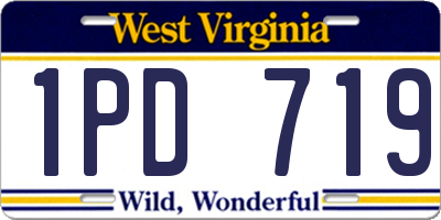 WV license plate 1PD719
