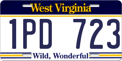 WV license plate 1PD723