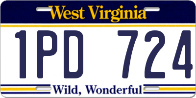 WV license plate 1PD724