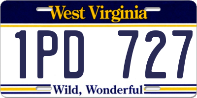 WV license plate 1PD727