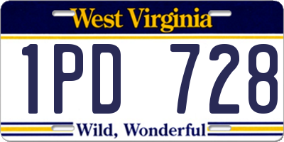 WV license plate 1PD728