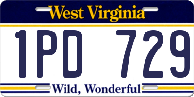 WV license plate 1PD729