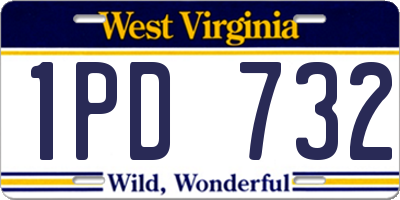WV license plate 1PD732