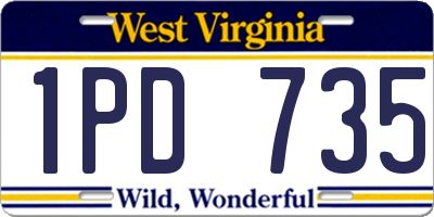 WV license plate 1PD735