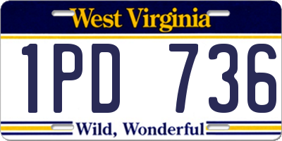 WV license plate 1PD736