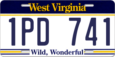 WV license plate 1PD741