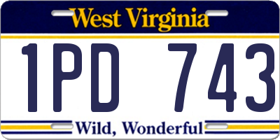 WV license plate 1PD743