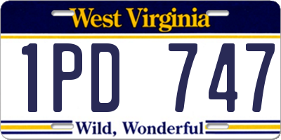 WV license plate 1PD747
