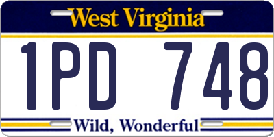 WV license plate 1PD748