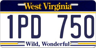 WV license plate 1PD750