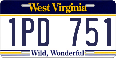 WV license plate 1PD751
