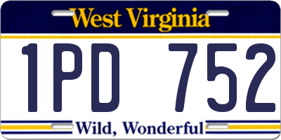 WV license plate 1PD752