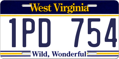 WV license plate 1PD754