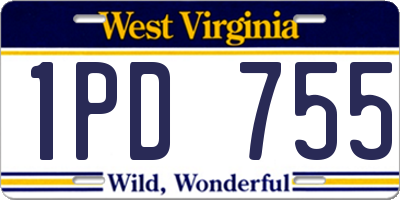 WV license plate 1PD755