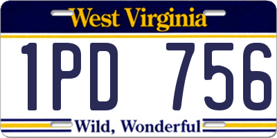 WV license plate 1PD756