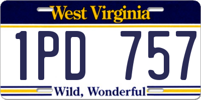 WV license plate 1PD757