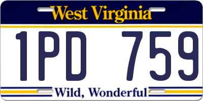 WV license plate 1PD759
