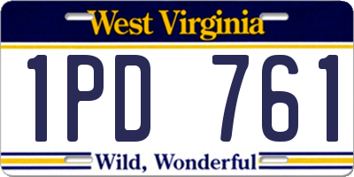 WV license plate 1PD761