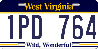 WV license plate 1PD764
