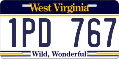 WV license plate 1PD767