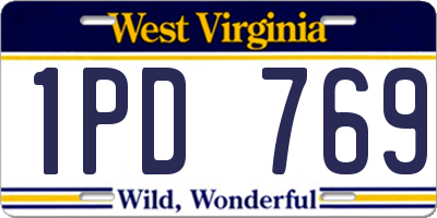 WV license plate 1PD769