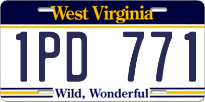 WV license plate 1PD771
