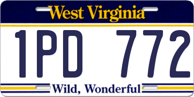 WV license plate 1PD772