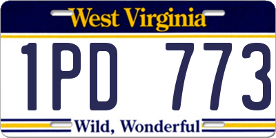 WV license plate 1PD773