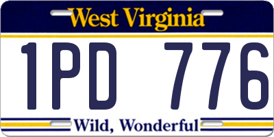 WV license plate 1PD776