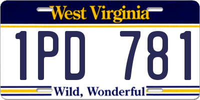 WV license plate 1PD781