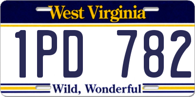 WV license plate 1PD782