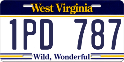 WV license plate 1PD787
