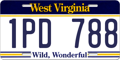 WV license plate 1PD788
