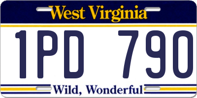 WV license plate 1PD790
