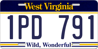 WV license plate 1PD791