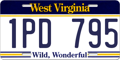 WV license plate 1PD795