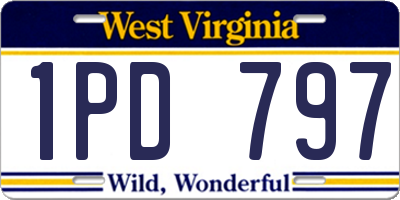 WV license plate 1PD797