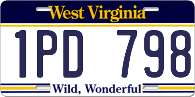WV license plate 1PD798