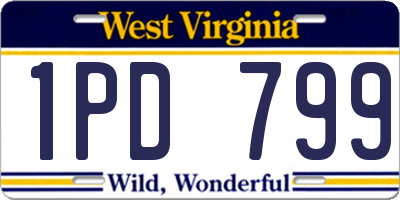 WV license plate 1PD799