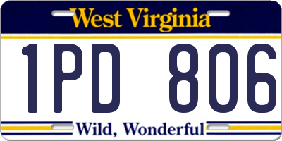 WV license plate 1PD806