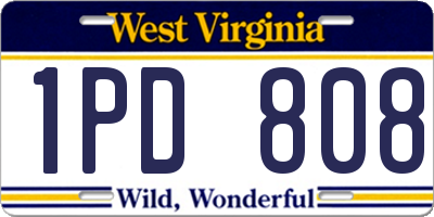 WV license plate 1PD808